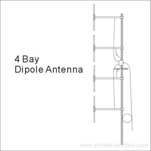 Antena dipolo FM de cuatro bahías